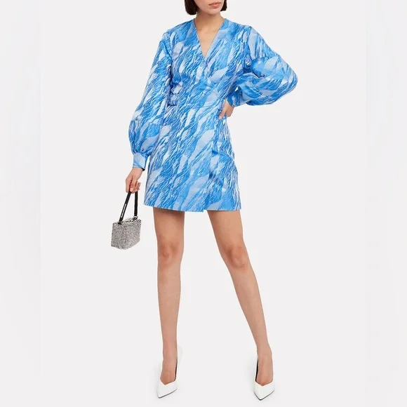 Ganni Jacquard Azure Balloon Dress - Picture 2 of 11
